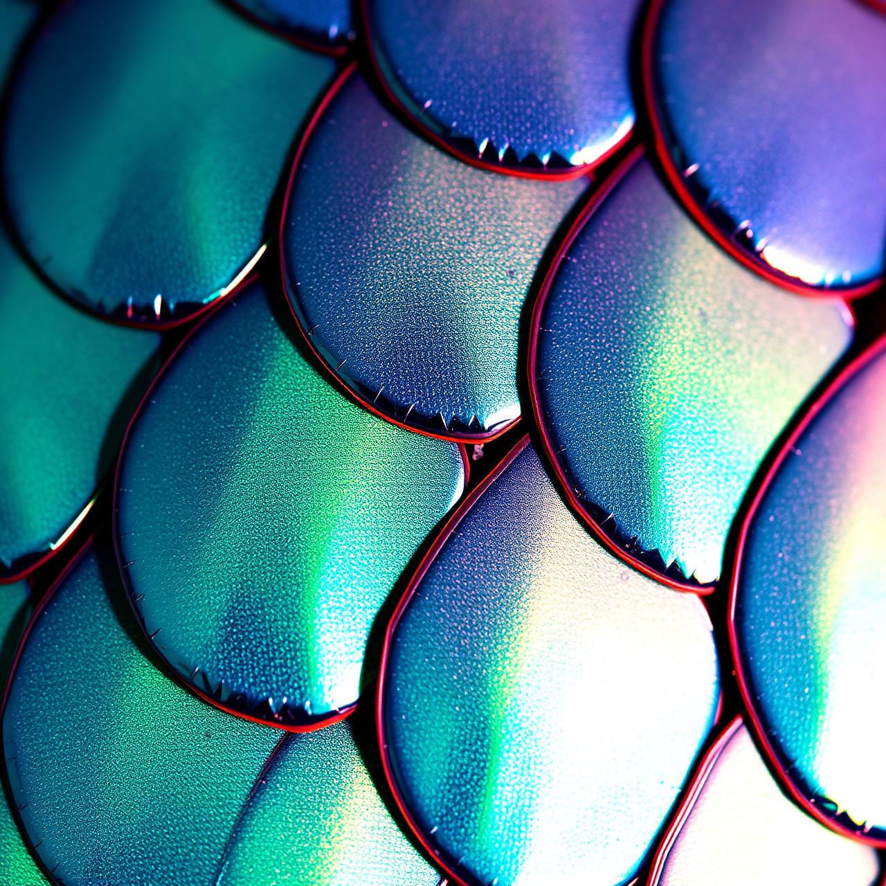 Iridescent mermaid scales